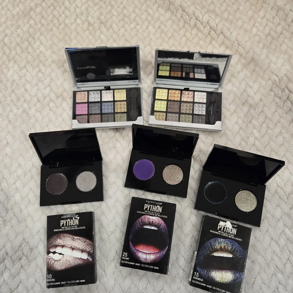 Maybelline Python Lip Kit + Profusion Eyeshadow Palette Makeup Bundle Lot New